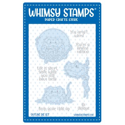 Whimsy Stamps Outline Dies - Bearded Dragon Smiles